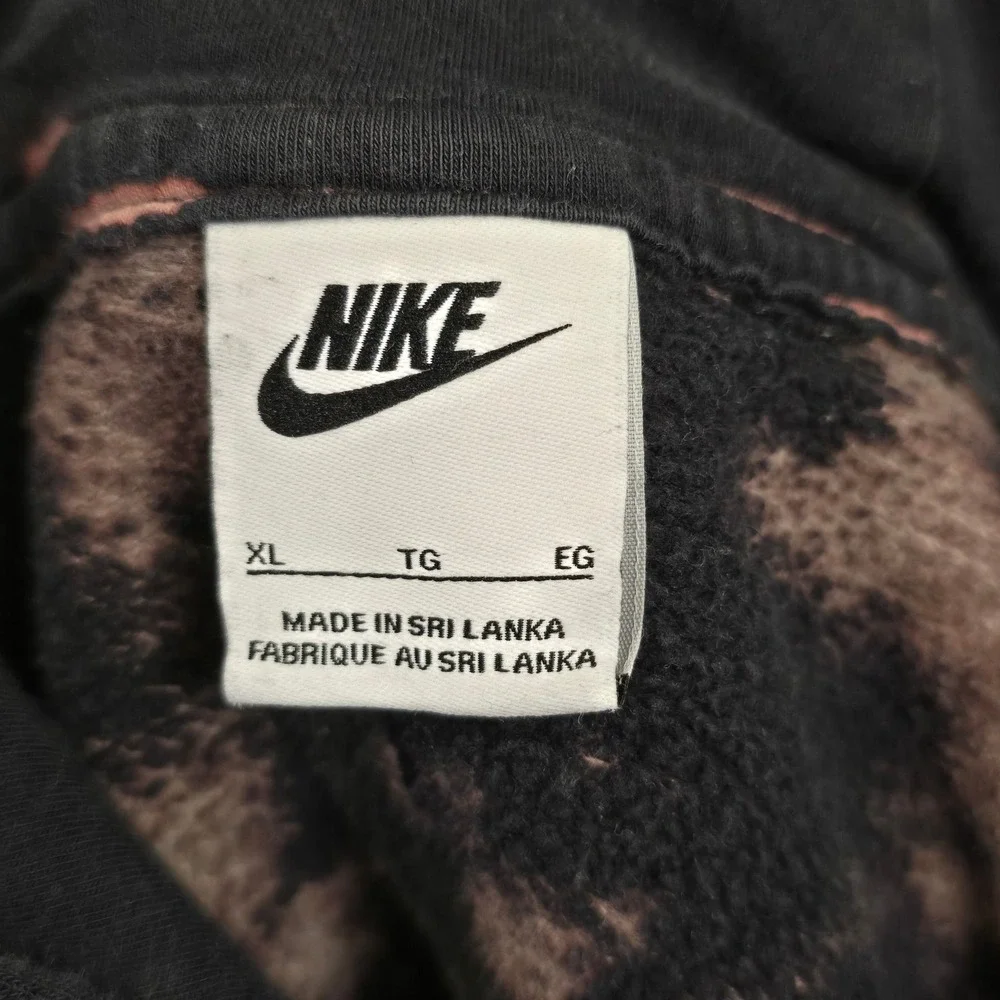 Nike Swoosh Hoodie Bleached Customized Graphics Grunge Skater Streetwear Mens XL